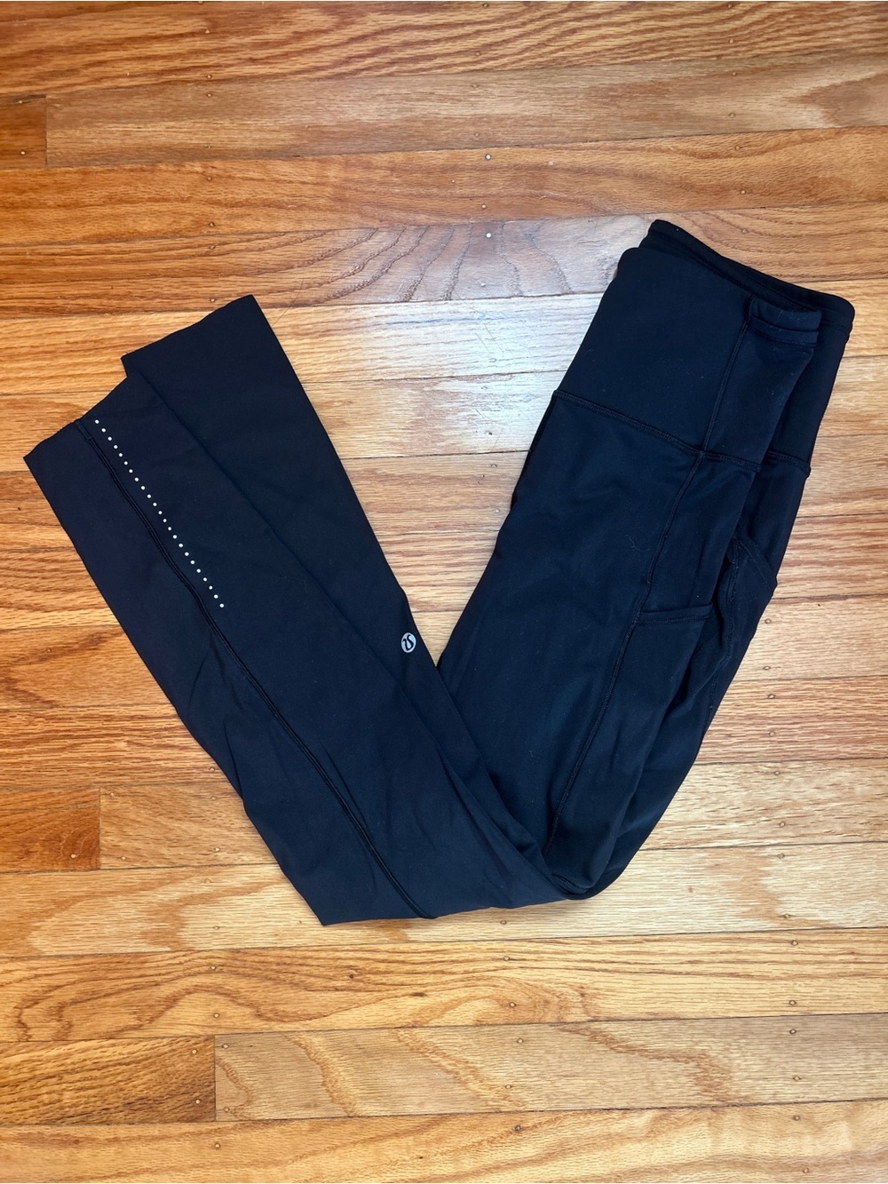 lululemon athletica Black Leggings with Reflective Dot Detail and Pockets